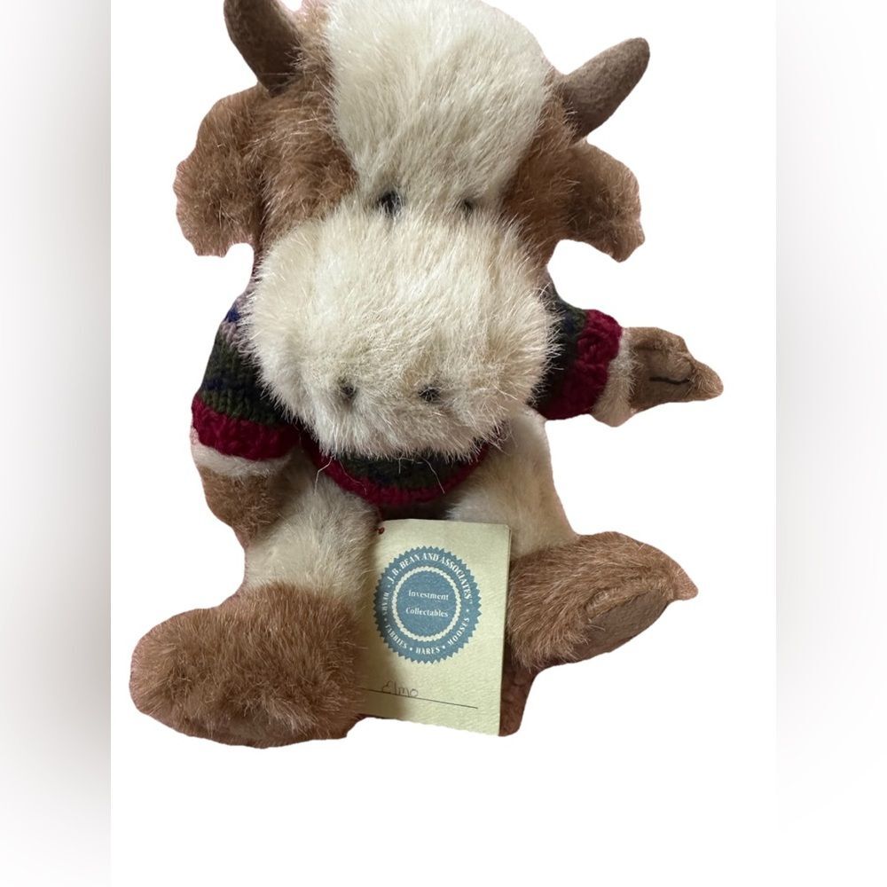 NWT Boyd Steer Cow 1995 With Wool Blend 1994 Boyd Sweater 11 Inches brown white